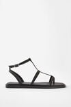 Cannes Toe Post Sandal, BLACK - alternate image 1