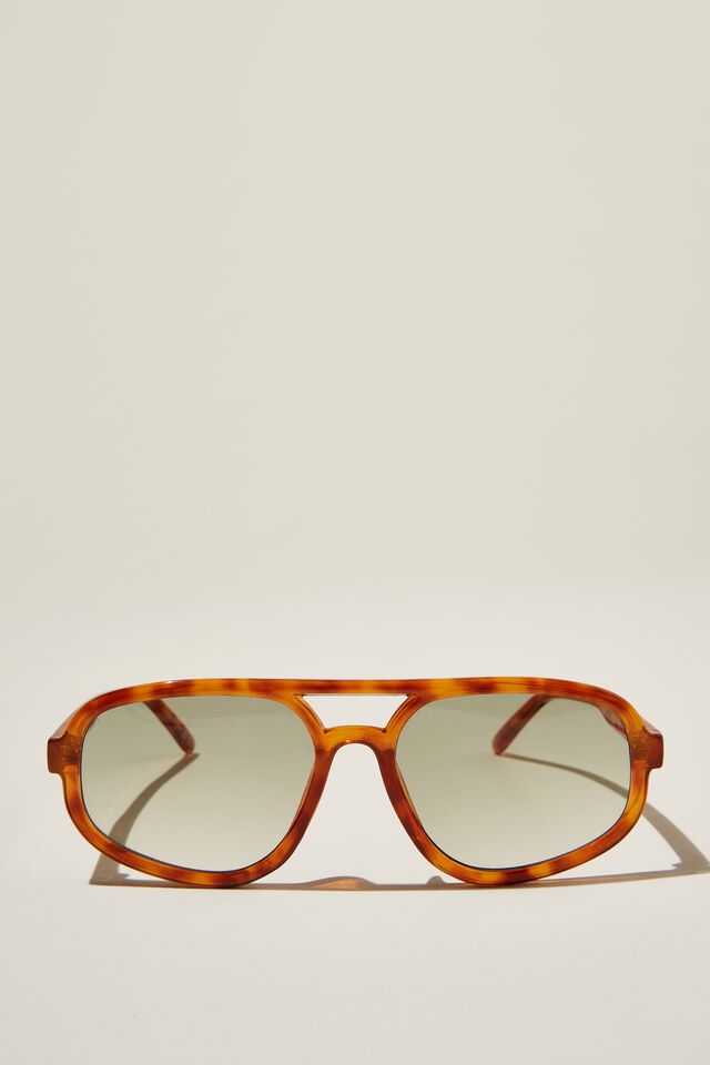 Ainsley Aviator Sunglasses, AMBER TORT/SAGE GREEN
