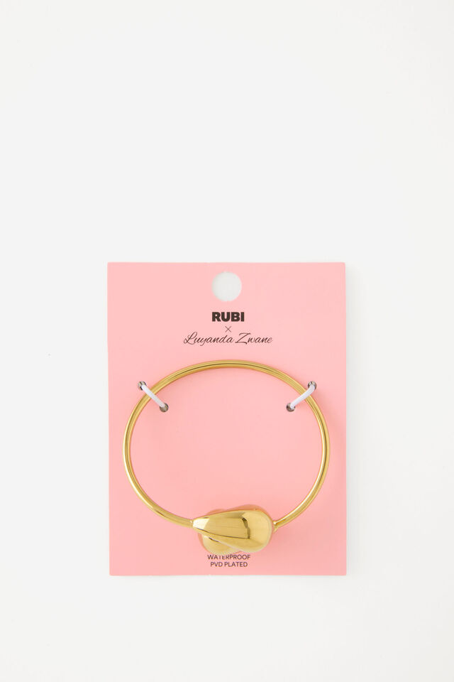 Rubi X Luyanda Zwane, WATERPROOF BANGLE GOLD TEAR DROP WRAP