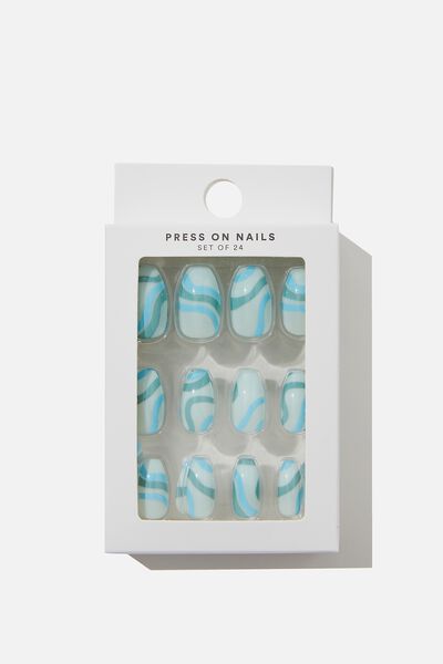 Press On Nails, WAVY LINES BLUE