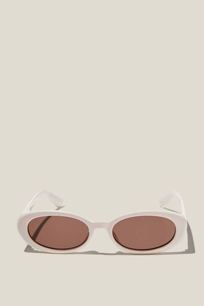 Óculos de Sol - Ophelia Oval Sunglasses, IVORY