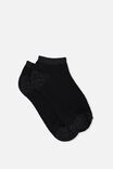 Get Shorty Ankle Sock, BLACK METALLIC TIPPING