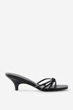 Penny Strappy Kitten Heel, BLACK PU - example image 1
