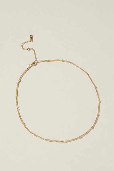 Fine Chain Necklace, GOLD PLATED SATELLITE