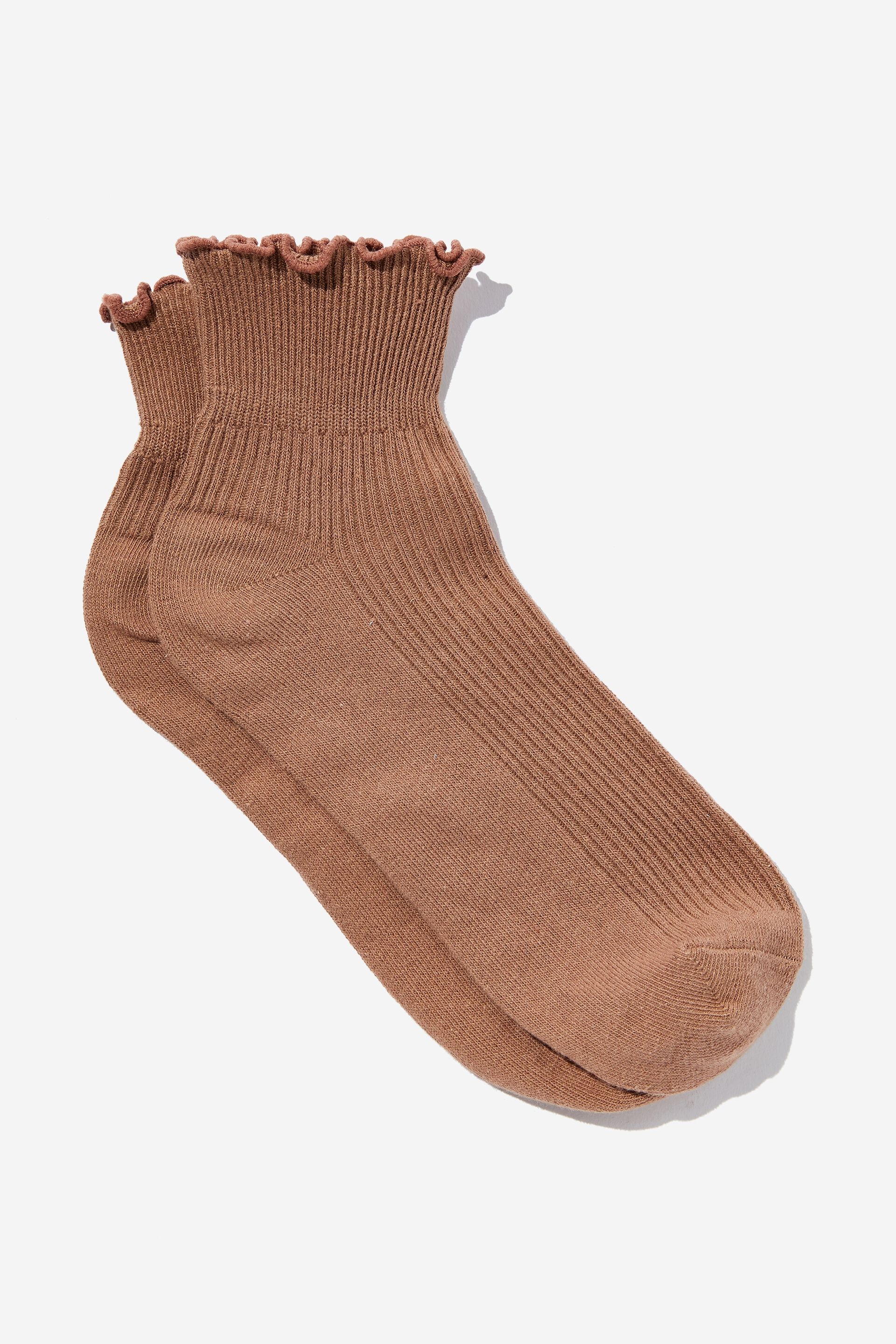 Women Socks | Frill Ribbed Ankle Sock - LK51021