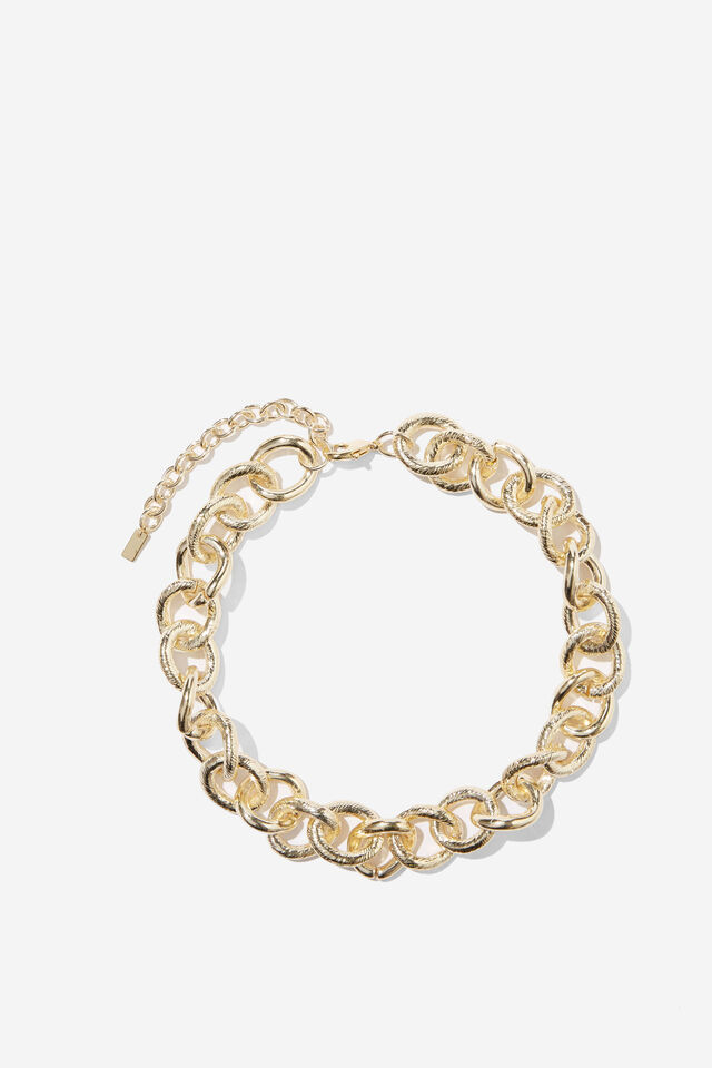 Colar - Mid Chain Necklace, GOLD PLATED XL CHUNKY CHAIN