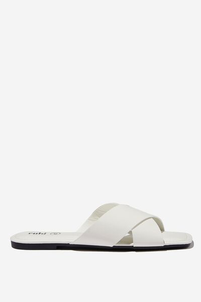 Everyday Sophie Xover Slide, WHITE SMOOTH PU