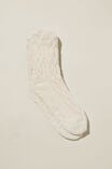 The Holiday Lounging Sock, ECRU CABLE - alternate image 1