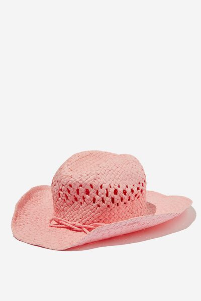 Maddie Straw Cowboy Hat, PINK