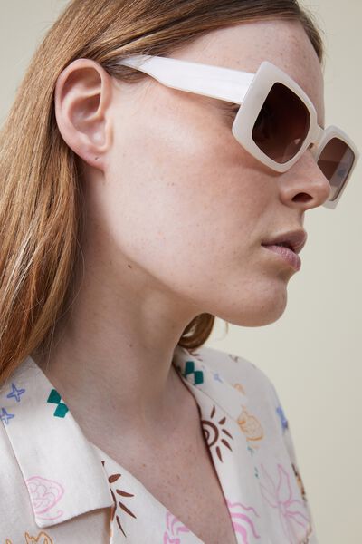 Molly Square Sunglasses, IVORY