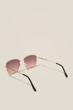 Elle Metal Aviator Sunglasses, GOLD/PURPLE GRADIENT - alternate image 3