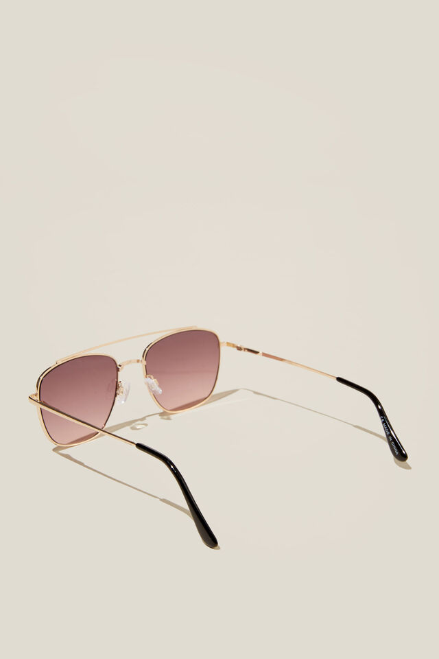 Elle Metal Aviator Sunglasses, GOLD/PURPLE GRADIENT