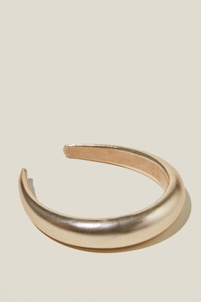 Tiara De Cabelo - Paris Padded Headband, METALLIC GOLD
