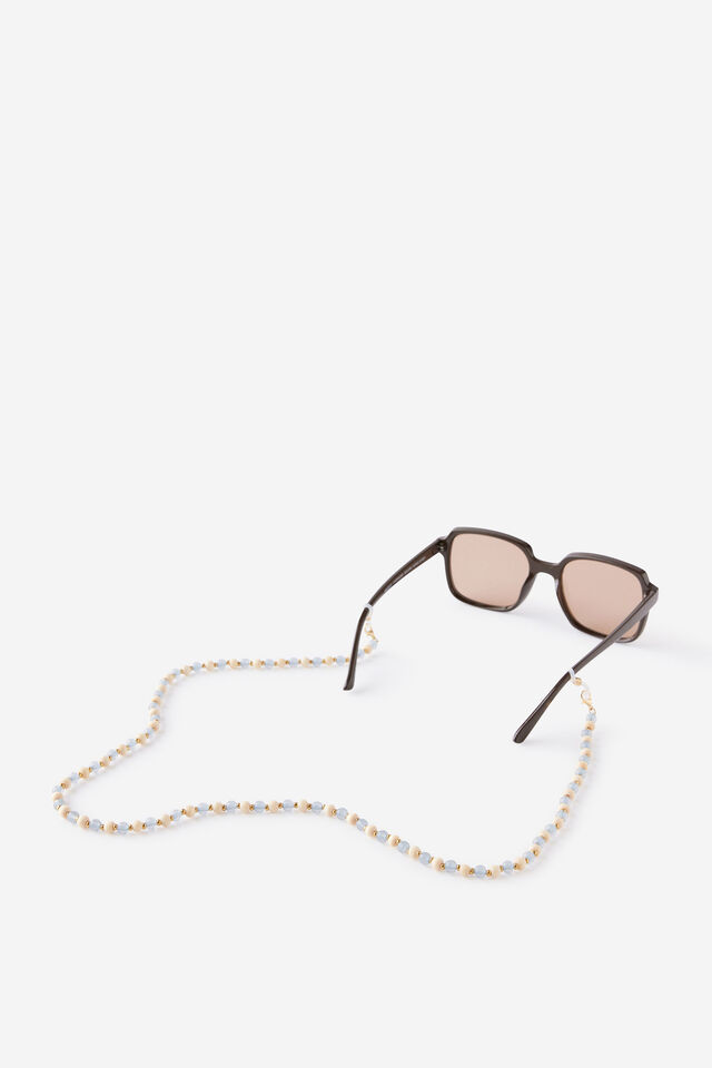 Sunglass Chain, UP GOLD BLUE ECRU BEAD