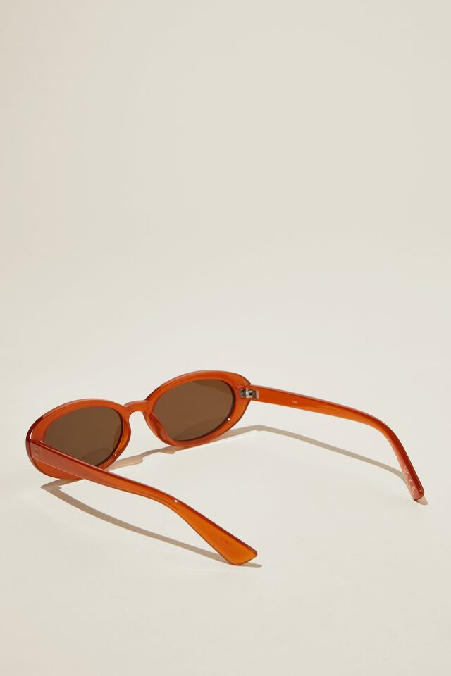 Ophelia Oval Sunglasses, AMBER