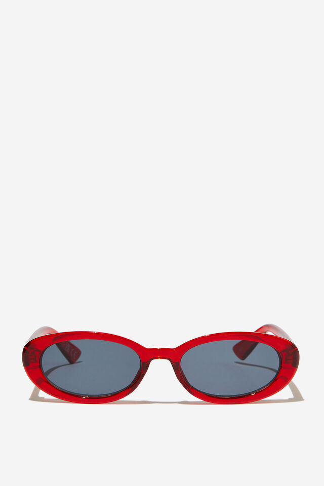 Ophelia Oval Sunglasses, SCARLET RED