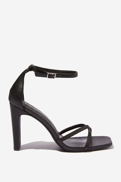 Minnie Strappy Block Heel, BLACK SMOOTH