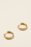 Small Hoop Earring, GOLD PLATED DIAMANTE - alternate image 1