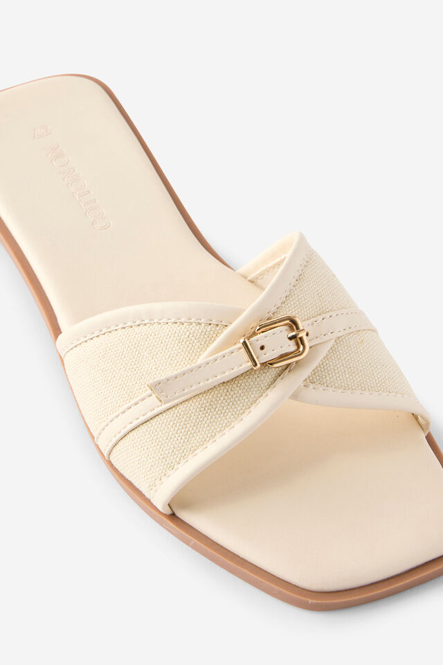 Charlotte Buckle Slide, CANVAS / BONE