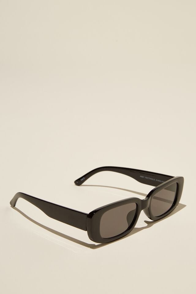 Óculos de Sol - Abby Rectangle Sunglasses, BLACK