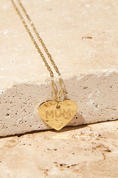 Personalised Premium Pendant Necklace Gold Plated, GOLD PLATED HEART
