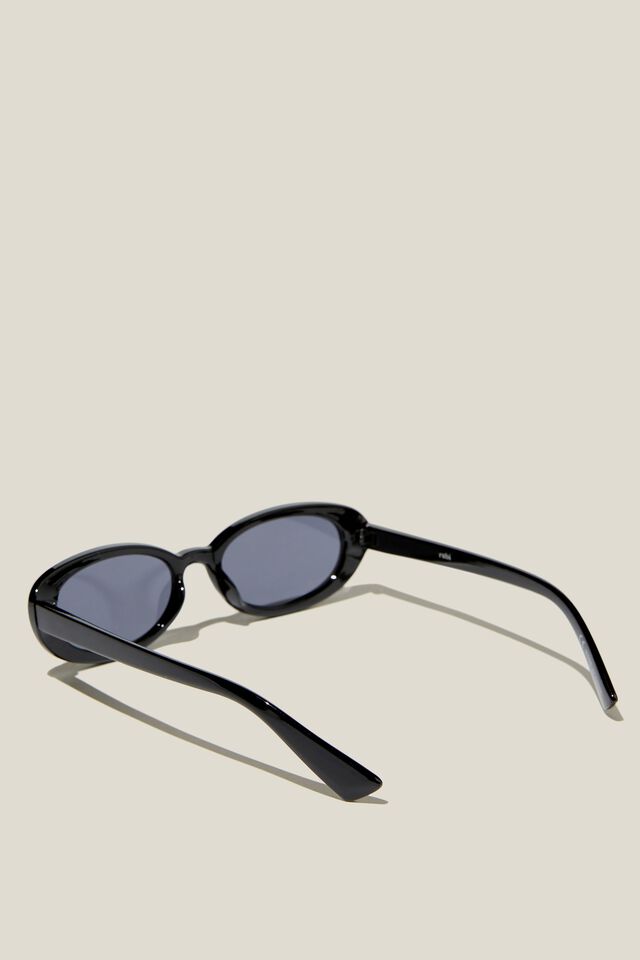 Ophelia Oval Sunglasses, BLACK