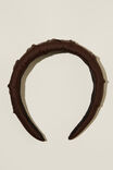 Paris Padded Headband, BROWN GATHERED SATIN - alternate image 2