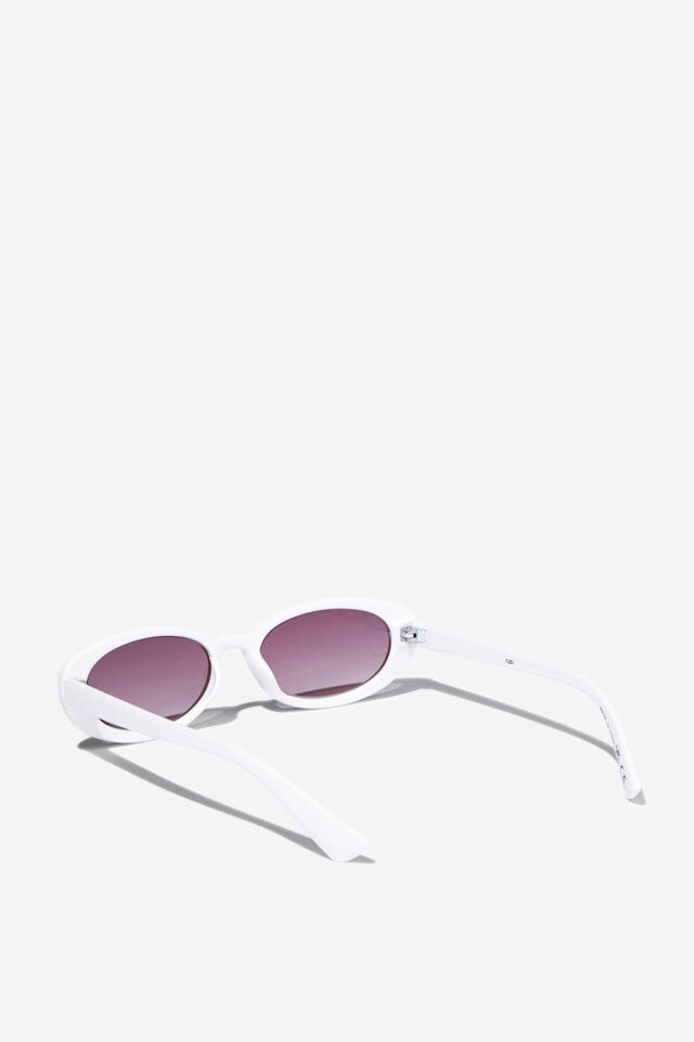 Ophelia Oval Sunglasses, ECRU