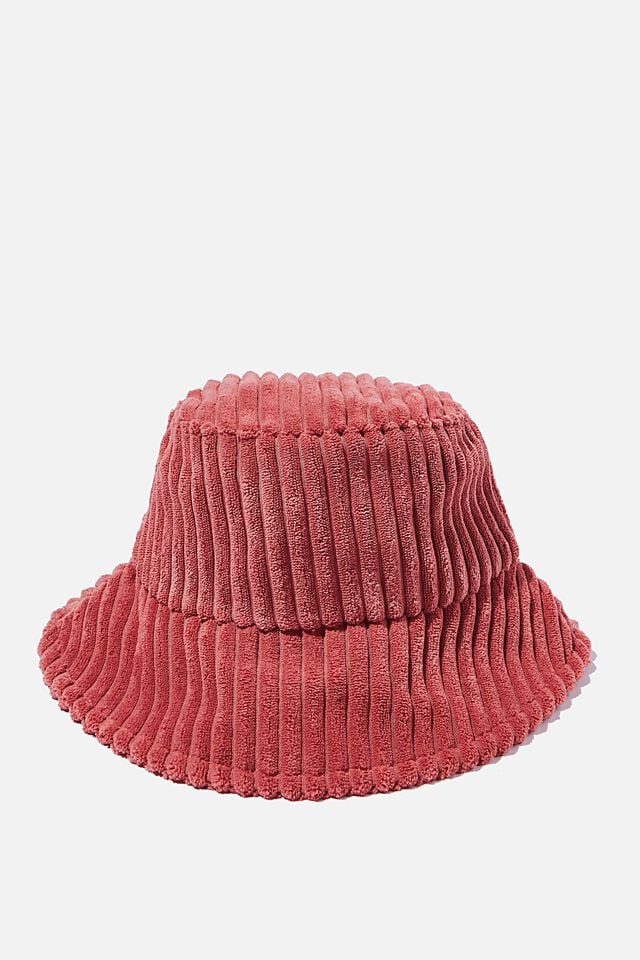 Bianca Bucket Hat, EARTHY RED WIDE CORD
