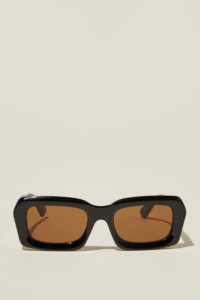 Miles Square Sunglasses, BLACK