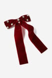 Tilly Hair Bow, BERRY VELVET/DIAMANTE - alternate image 1