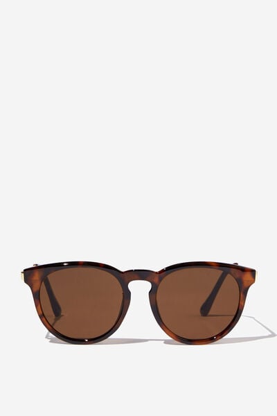 Layla Round Sunglasses, TORT