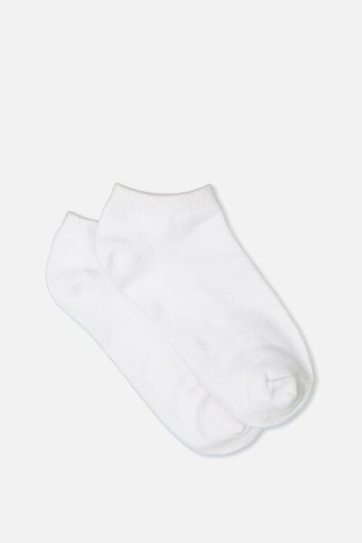 Get Shorty Ankle Sock, WHITE METALLIC TIPPING