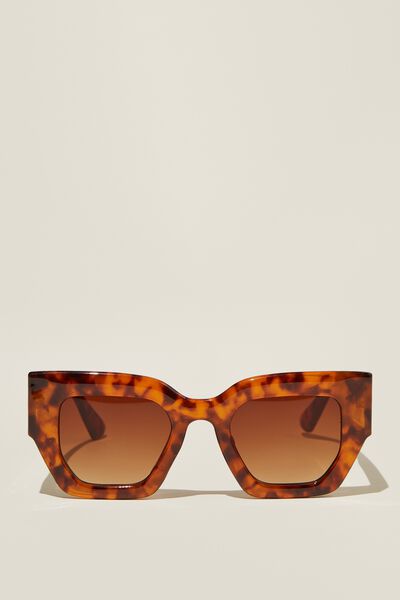 Aubrey Oversized Sunglasses, SEPIA TORT