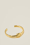 Single Bracelet, GOLD PLATED KNOT CUFF - alternate image 1