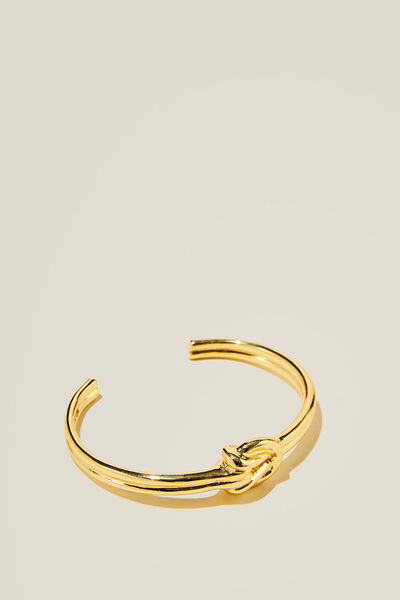 Single Bracelet, GOLD PLATED KNOT CUFF