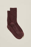Meias - Lurex Fine Ribbed Sock, SANGRIA - vista alternativa 1