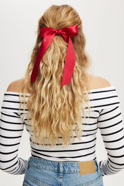 Emily Hair Bow, RED