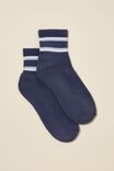 Club House Quarter Crew Sock, NAVY/BLUE WHITE STRIPE - alternate image 1