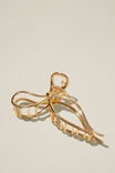 Metal Hair Claw, GOLD BOW - alternate image 1