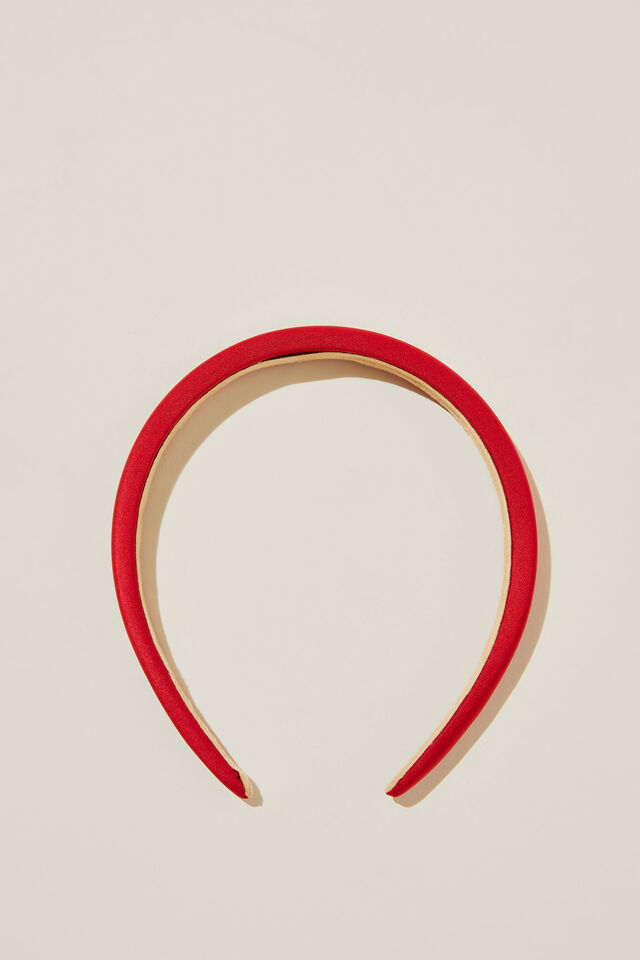 Petite Padded Headband, RED SATIN