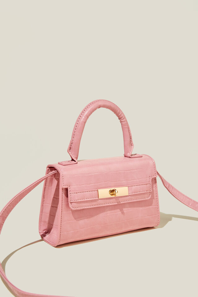 Annie Mini Top Handle Bag, ROSEBERRY TEXTURE