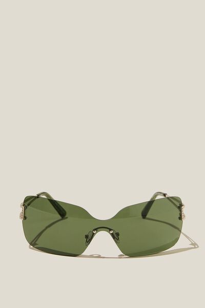 Mikaela Shield Sunglasses, DEEP GREEN