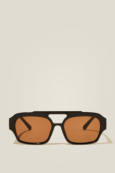 Óculos de Sol - Lex Aviator Sunglasses, BLACK/BROWN
