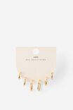 3Pk Mid Earring, GOLD PLATED GRADUATING HUGGIE HOOPS - example image 2