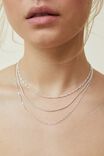 3Pk Fine Chain Necklace, STERLING SILVER PLATED CLASSIC SNAKE - alternate image 1