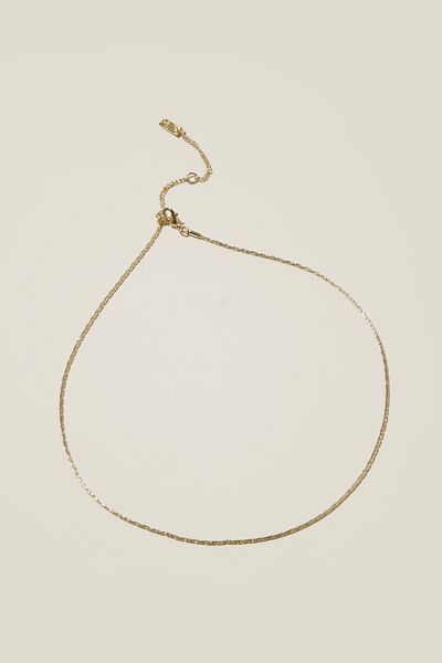 Colar - Fine Chain Necklace, GOLD PLATED SNAKE CHAIN