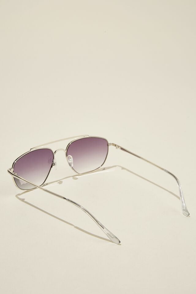 Sam Metal Aviator Sunglasses, SILVER/SMOKE