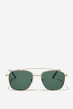 Elle Metal Aviator Sunglasses, GOLD/DARK GREEN - alternate image 1