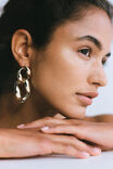 Mid Charm Earring, GOLD PLATED DOUBLE LINK STUD - alternate image 1